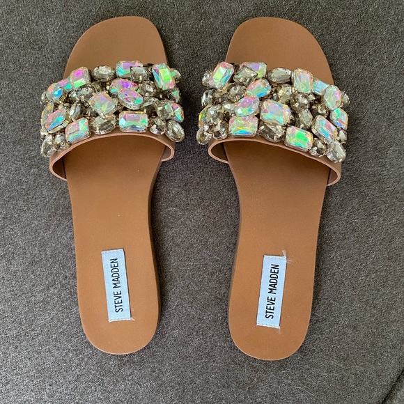 Steve Madden | Shoes | Steve Madden Brionna Rhinestone Slides | Poshmark